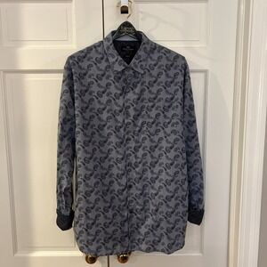 Michael Brandon Button Up Shirt Mens Extra Large Slim Fit Long Sleeve Paisley XL